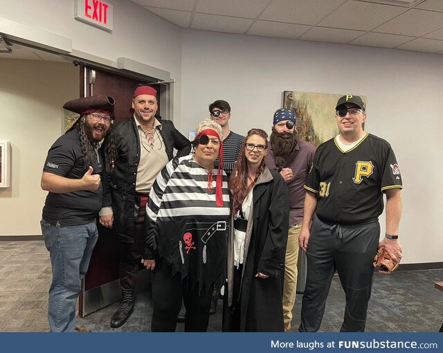 My team said we were dressing as pirates…