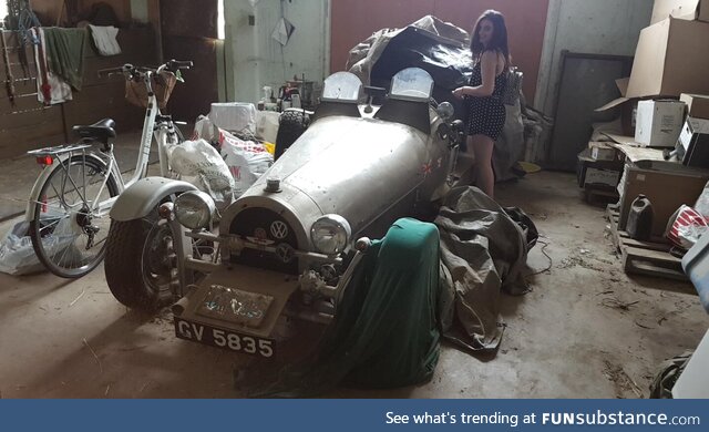 [OC] The car my granddad built back in the day, Modeled after a 1936 Bugatti. Gf for scale