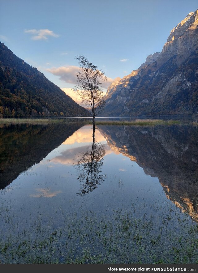 Peaceful autumn evening, glarus, switzerland 2022