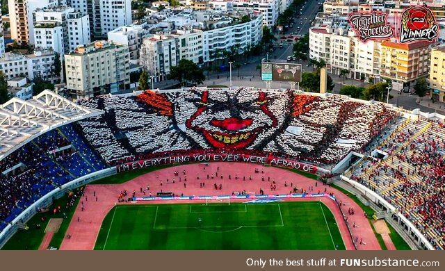 A more beautiful painting than the Mona Lisa. You can only find this in Moroccan stadiums