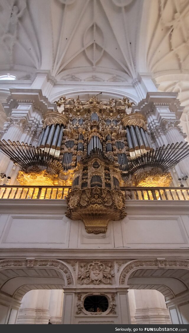 Massive pipe organ in Granada's Cathedral