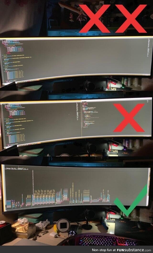 How to program on large monitors