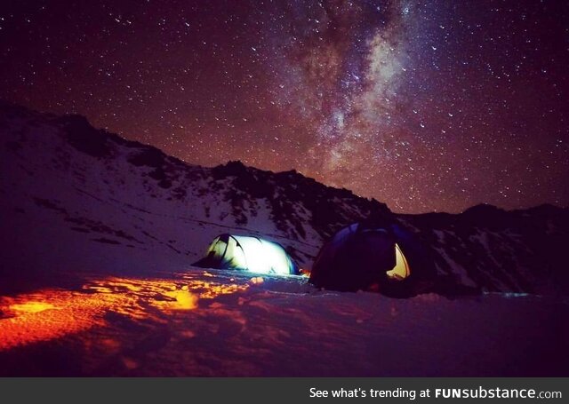 The Milky way at our Camp 2000mtrs in the Southern Alps of New Zealand