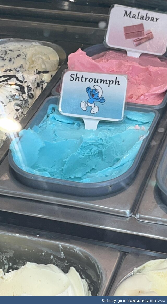 Just been to the south of France and found smurf-flavoured ice cream