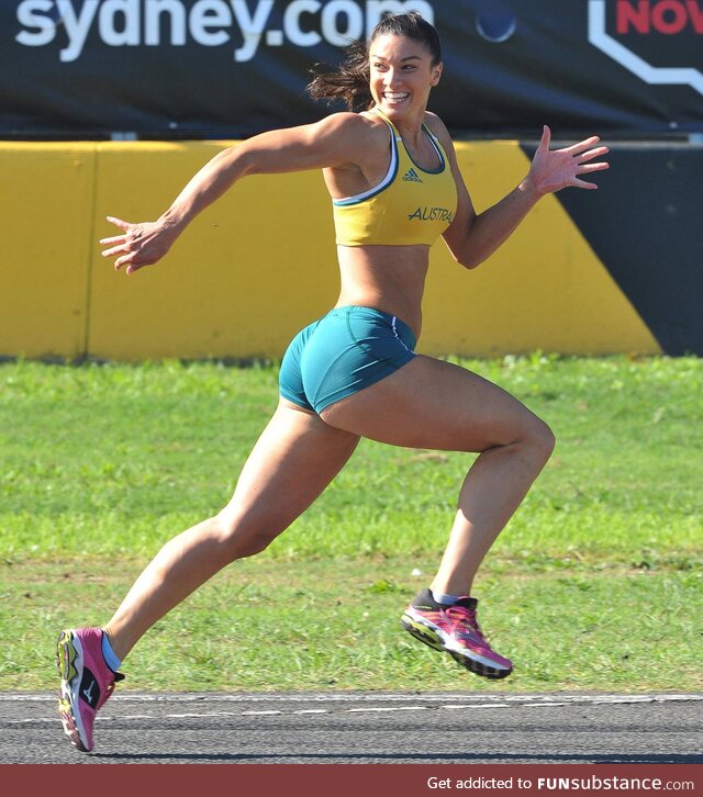 Australian hurdler Michelle Jenneke looking back at her competition