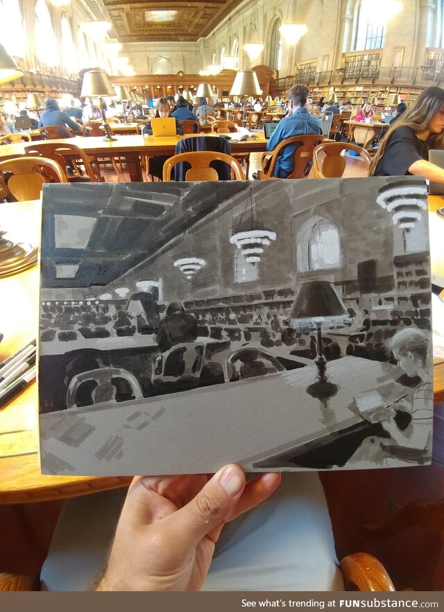 Drawing I did at the New York Public Library