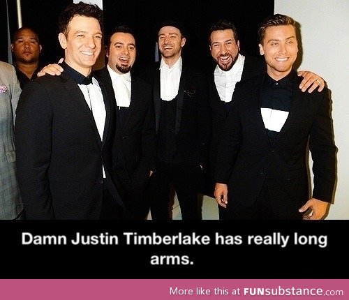 Justin Timberlake has really long arms
