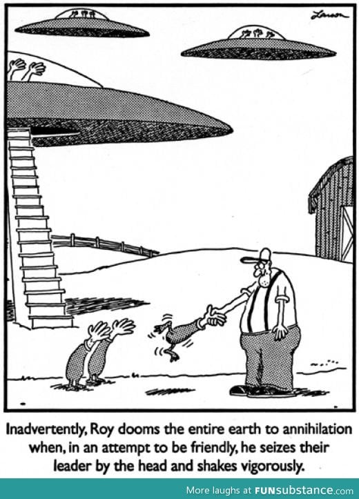 I miss the far side comics. Simple and funny.