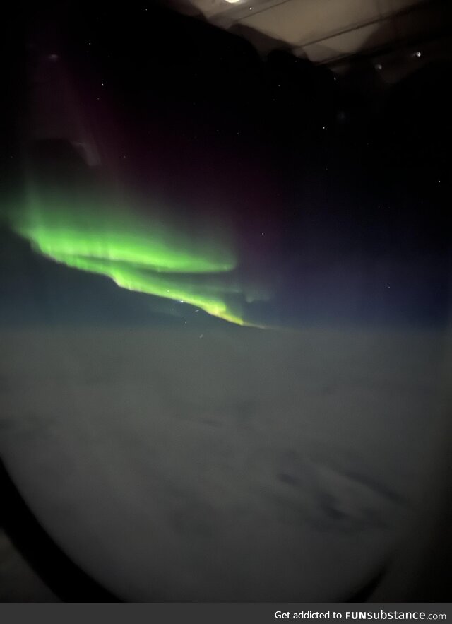 My gf saw the Northern lights from her SF -> Doja flight today