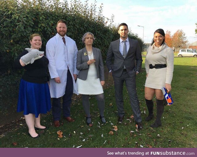 My coworkers decided to dress up as characters from Archer