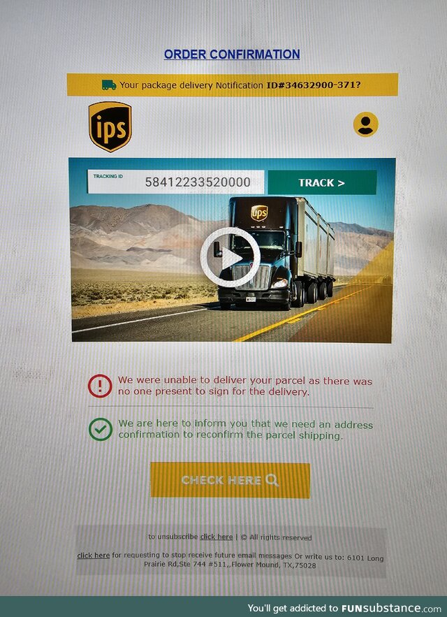 Scammers are getting worse. Can't even spell UPS correctly