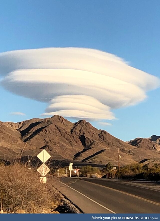 A Lenticular Cloud Over the Organ Mountains In Las Cruces, NM, US