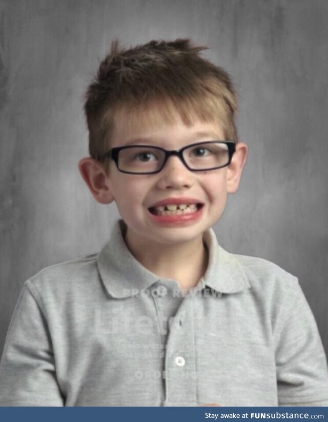 The retake picture for my son’s 1st grade photo. Honestly this is how I go through my