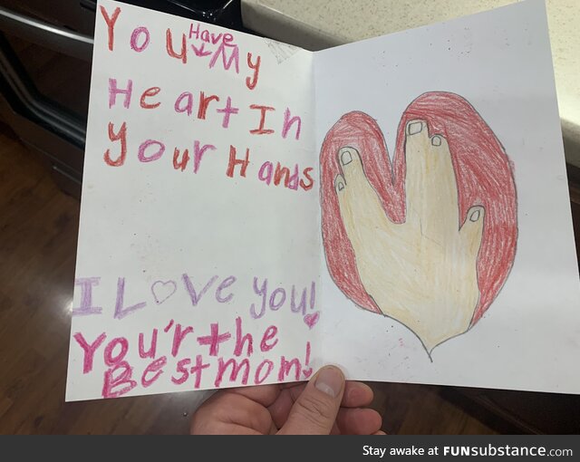 My 4th grade stepdaughter made a valentine for mom