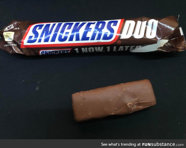 Snickers now shipping their bars, unrubbed. Those who like the veins can rub it at home