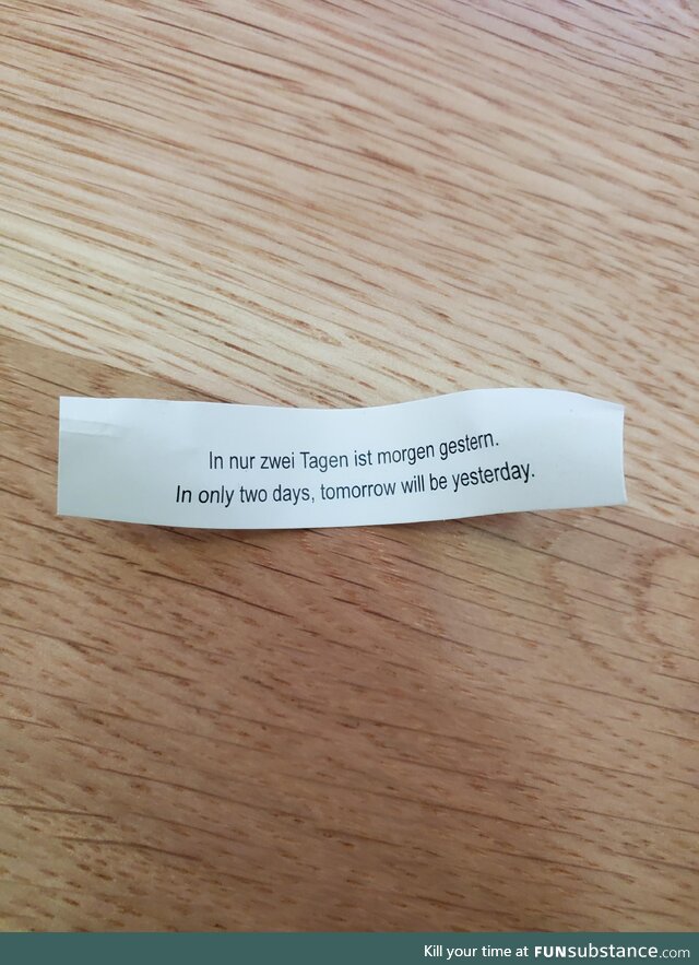 My fortune cookie had some good wisdom