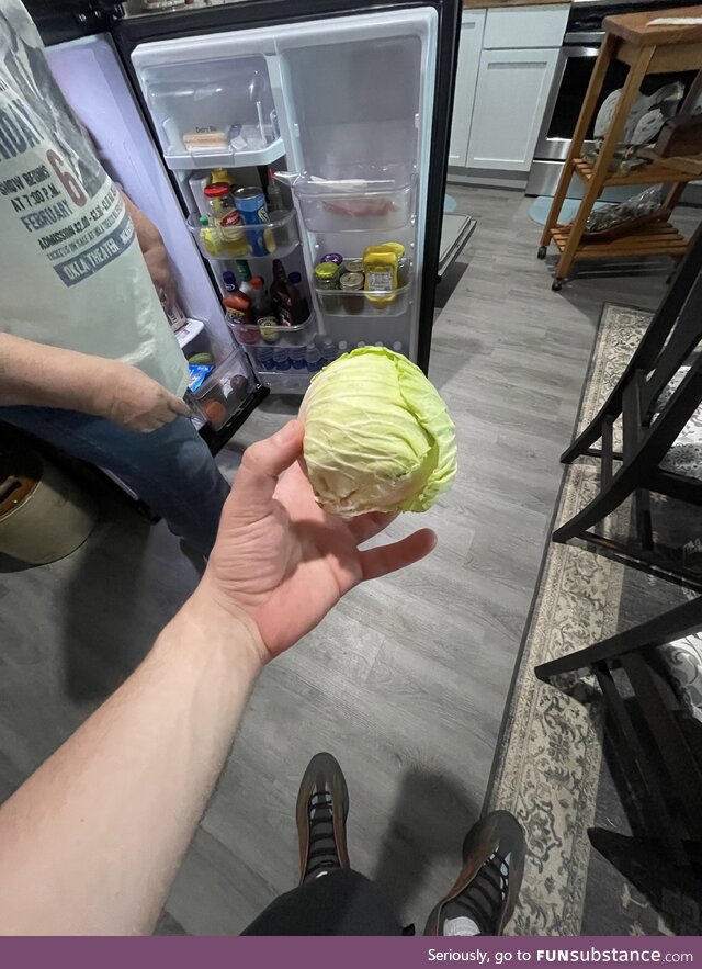 Inflation has hit my local farmers market. (tiny cabbage)