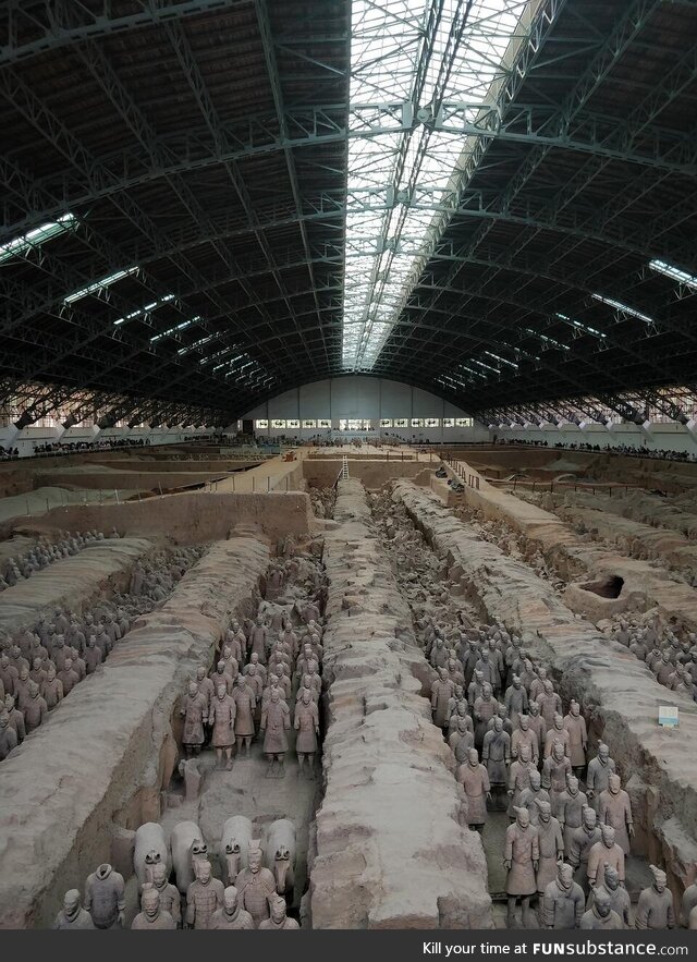 Pit containing terracotta warriors and horses