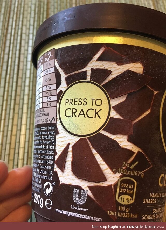 I did as the icecream instructed but now my ass is cold