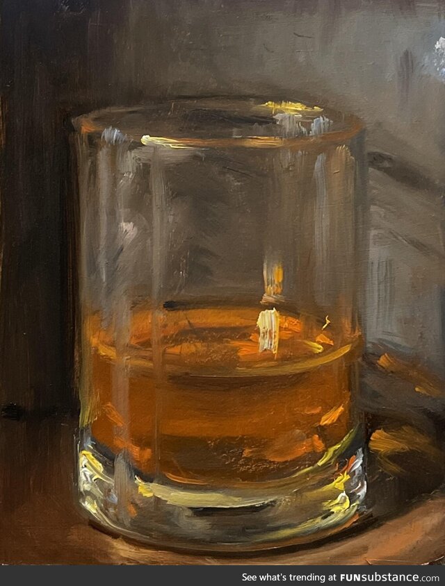 My oil painting of a Glass of Whiskey