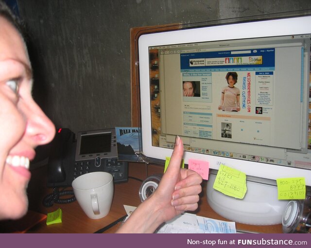 Historical Selfie from 2004: Me logging into Myspace at work