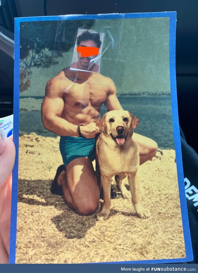 The birthday card my bf gave me with his face taped on