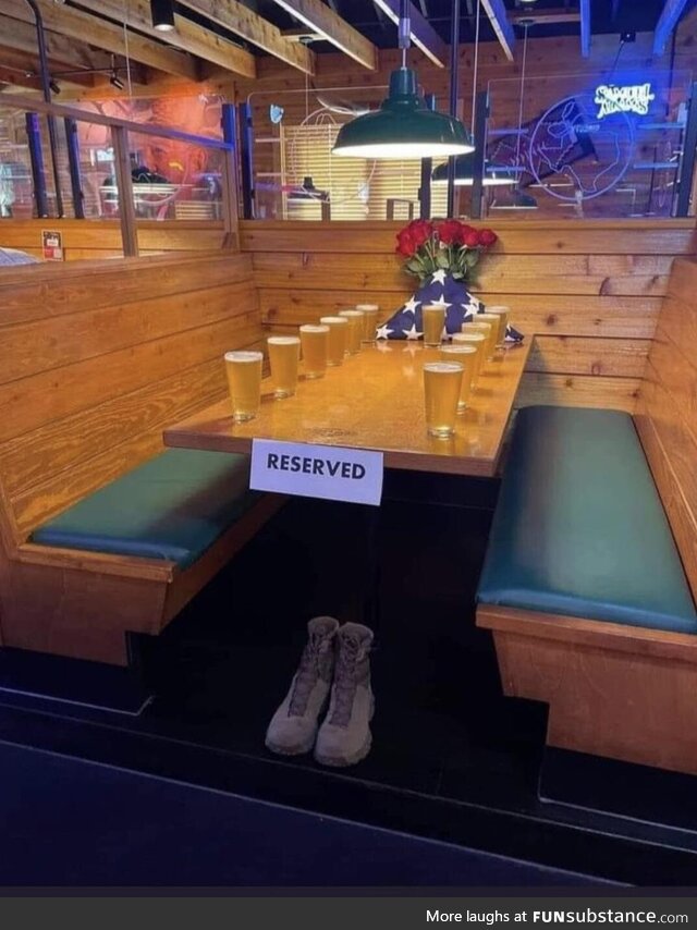 A restaurant in my area honoring the 13 service members killed recently