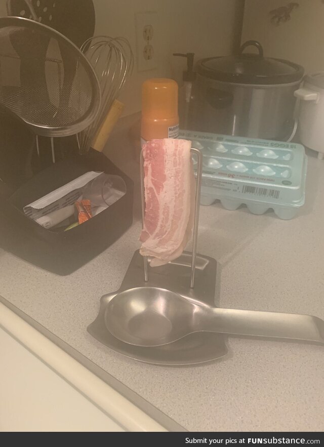 My wife way of getting the bacon ready to be cook is something I will never understand…