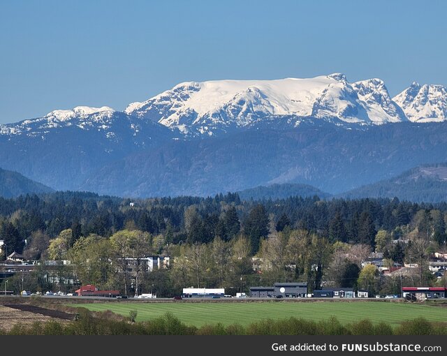 Comox Glacier on a bright sunny morning last week