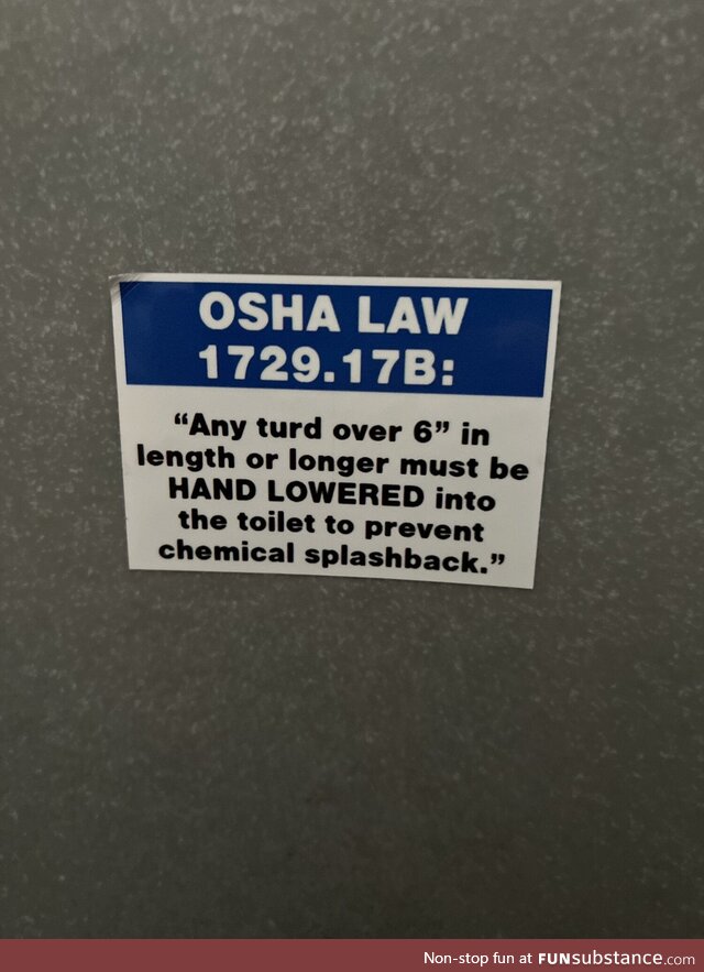 Sticker in a port-a-pot on my job-site