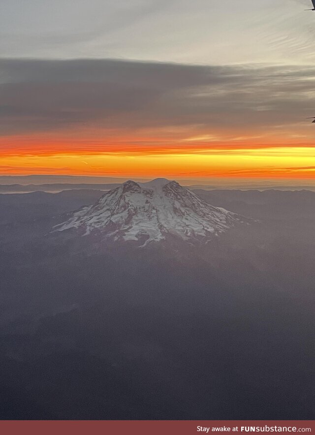 Mt. Rainer taken from an airplane on my way to California