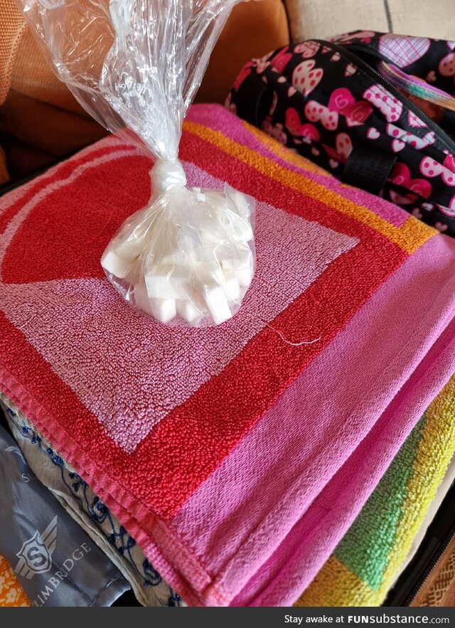 Not the best way to pack sugar cubes before passing through airport security in Morocco