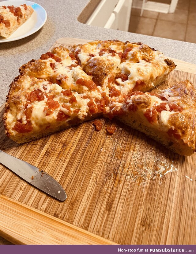 Cast Iron Skillet Pizza made by my spouse