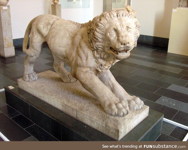 Marble grave lion from Athens around 320 BC. Pergamon Museum