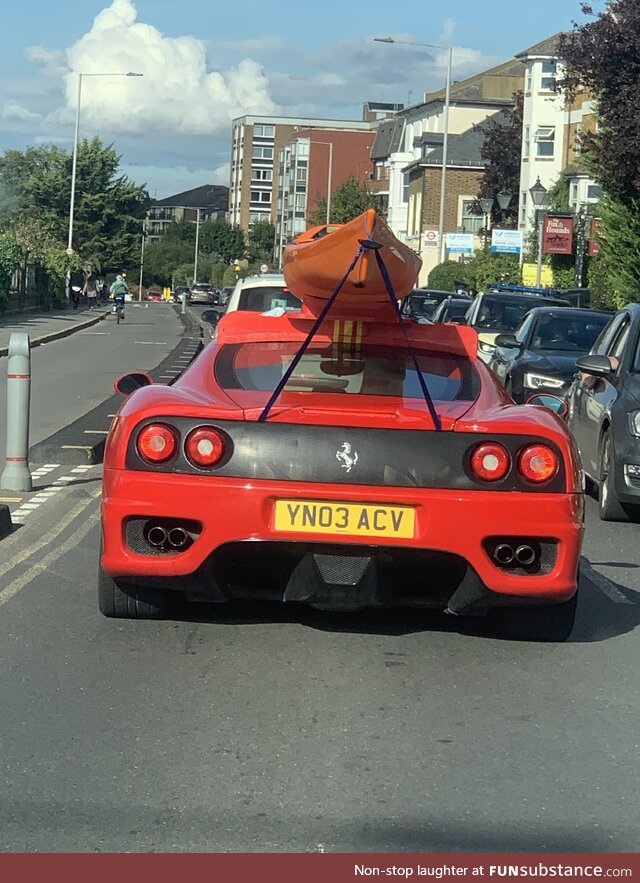 Why wouldn’t you use a Ferrari to transport a kayak