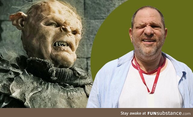 Harvey Weinstein and his very own orc from LOTR