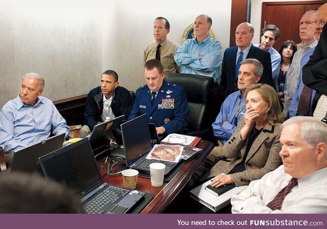 After giving the order, Obama and others observe the raid on Osama bin Laden's compound,