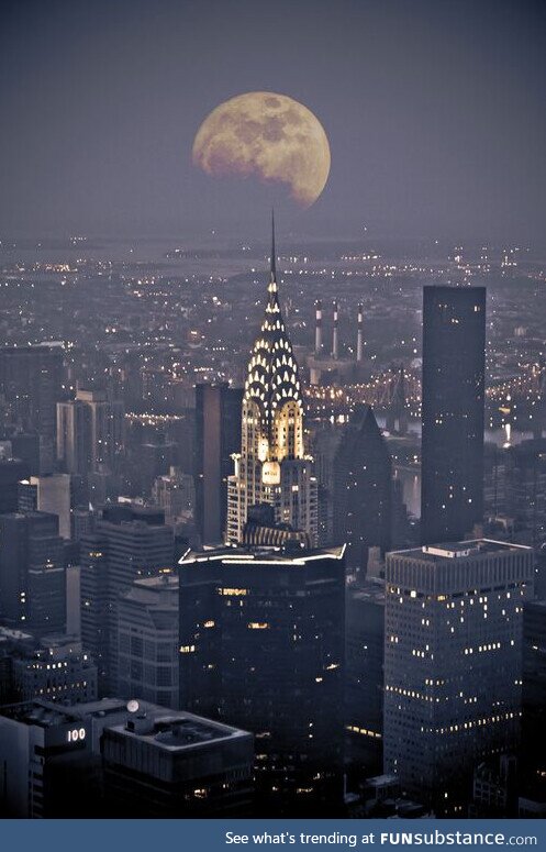 The moon and New York City