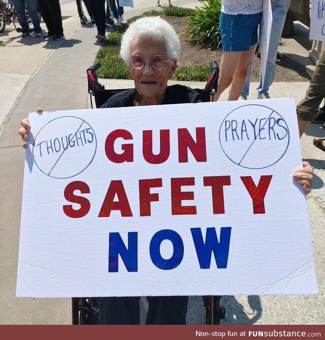 [OC] Met this lovely lady named June (98!) and gave her my sign to take home