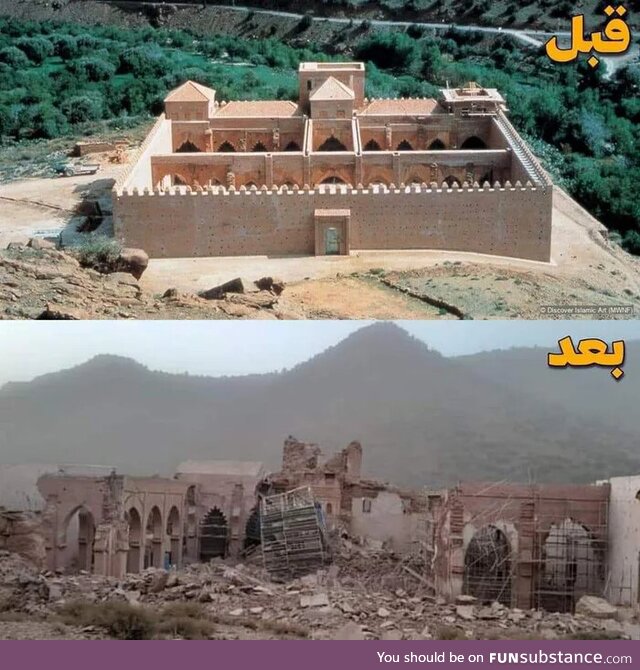 A 900 years old mosque demolished by the earthquake