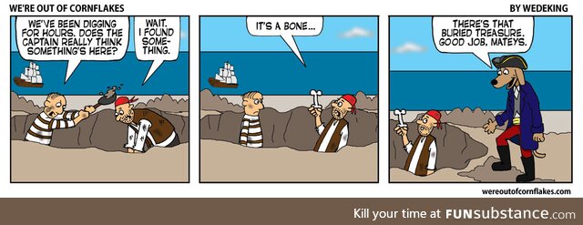 Pirates digging for treasure