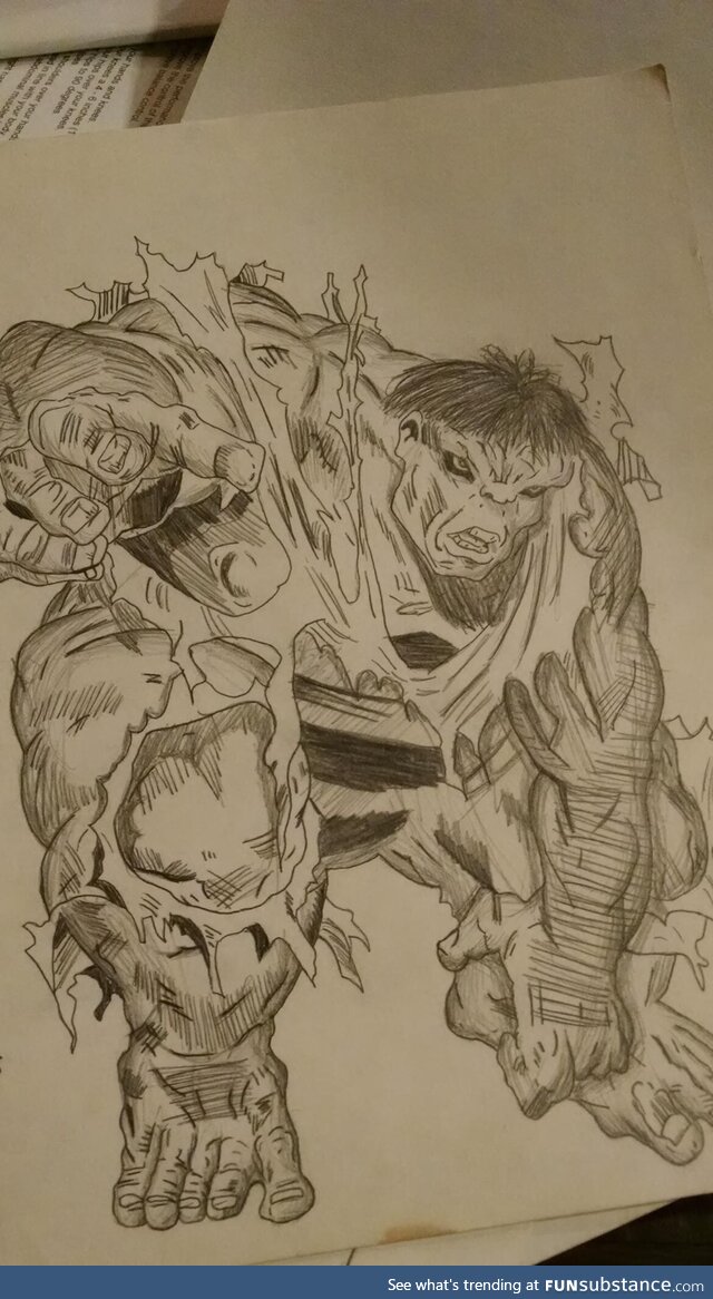 Old drawing I did as a kid of The Incredible Hulk