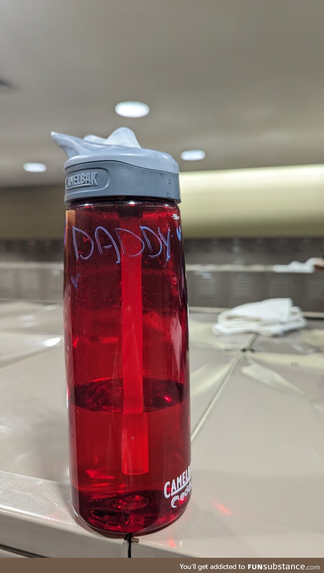 Asked my wife, mother to my children, to write my name on the bottle I bring to the gym