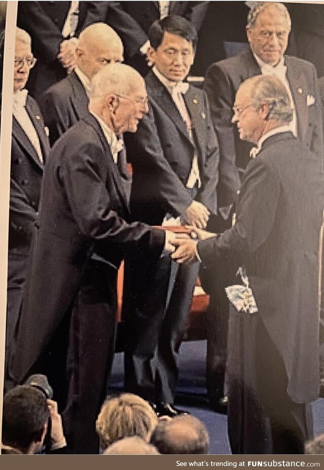 In honor of Nobel Prize season, here’s a picture of my uncle accepting the award in