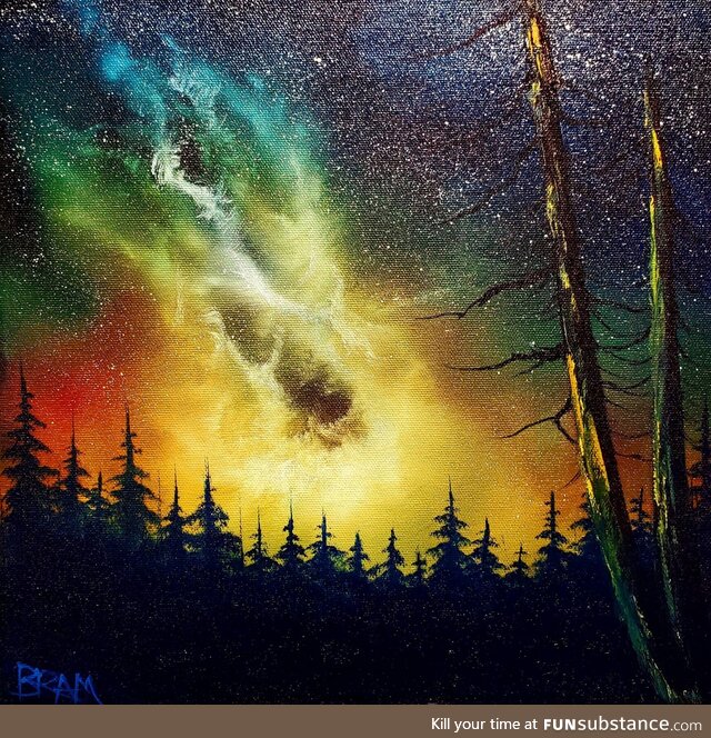 My Bob Ross Style Galaxy painting