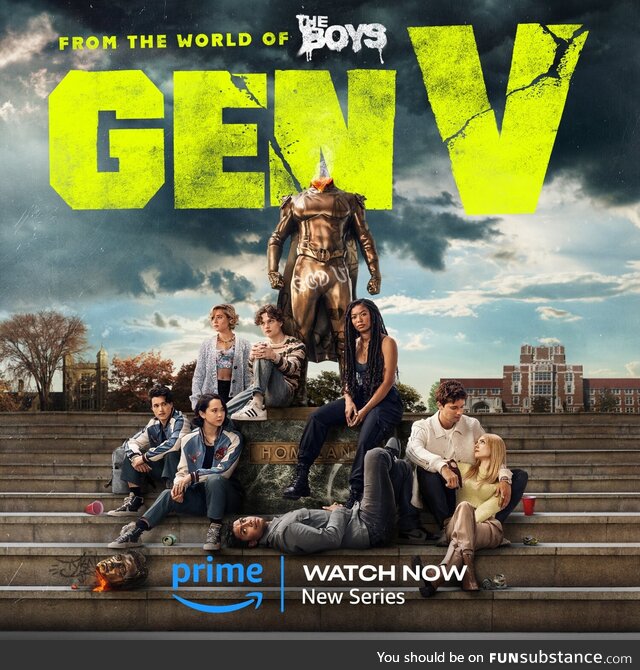 From the world of The Boys, Gen V is now streaming on Prime