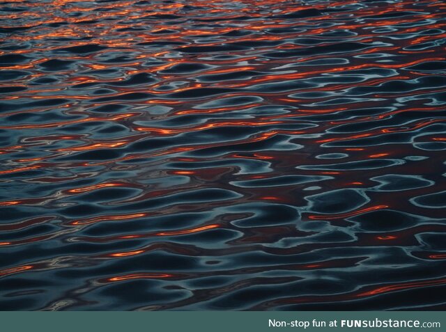 Sunrise reflected in the ocean's surface