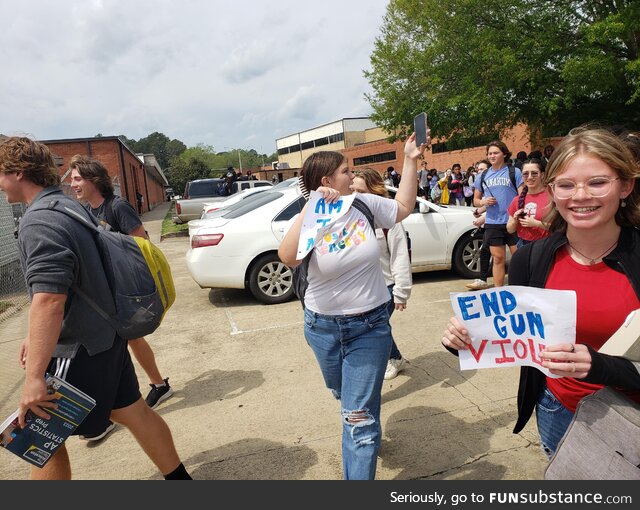 My school held a walkout to protest against gun violence today