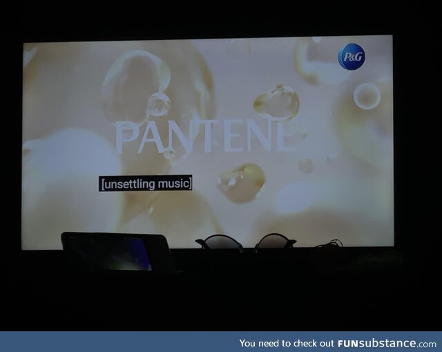 My TV had an opinion on the music in the latest Pantene commercial