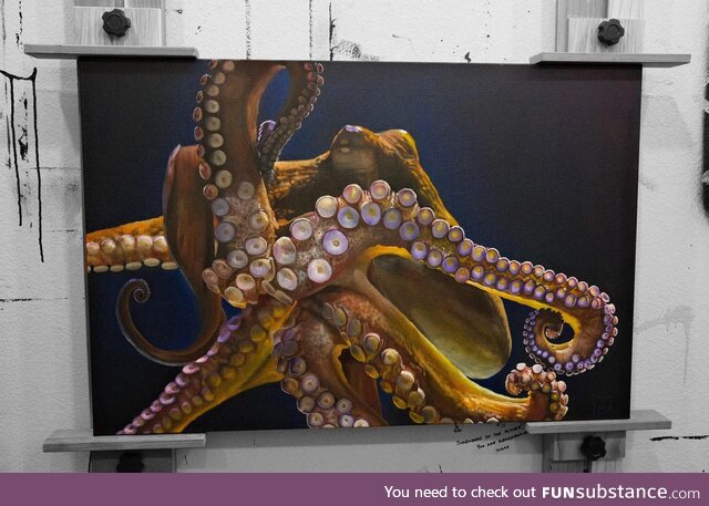I just finished this oil painting, “Portrait of an octopus”